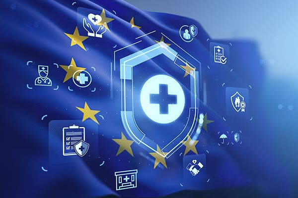 Symbolbilder für EU und Gesunheitssysteme