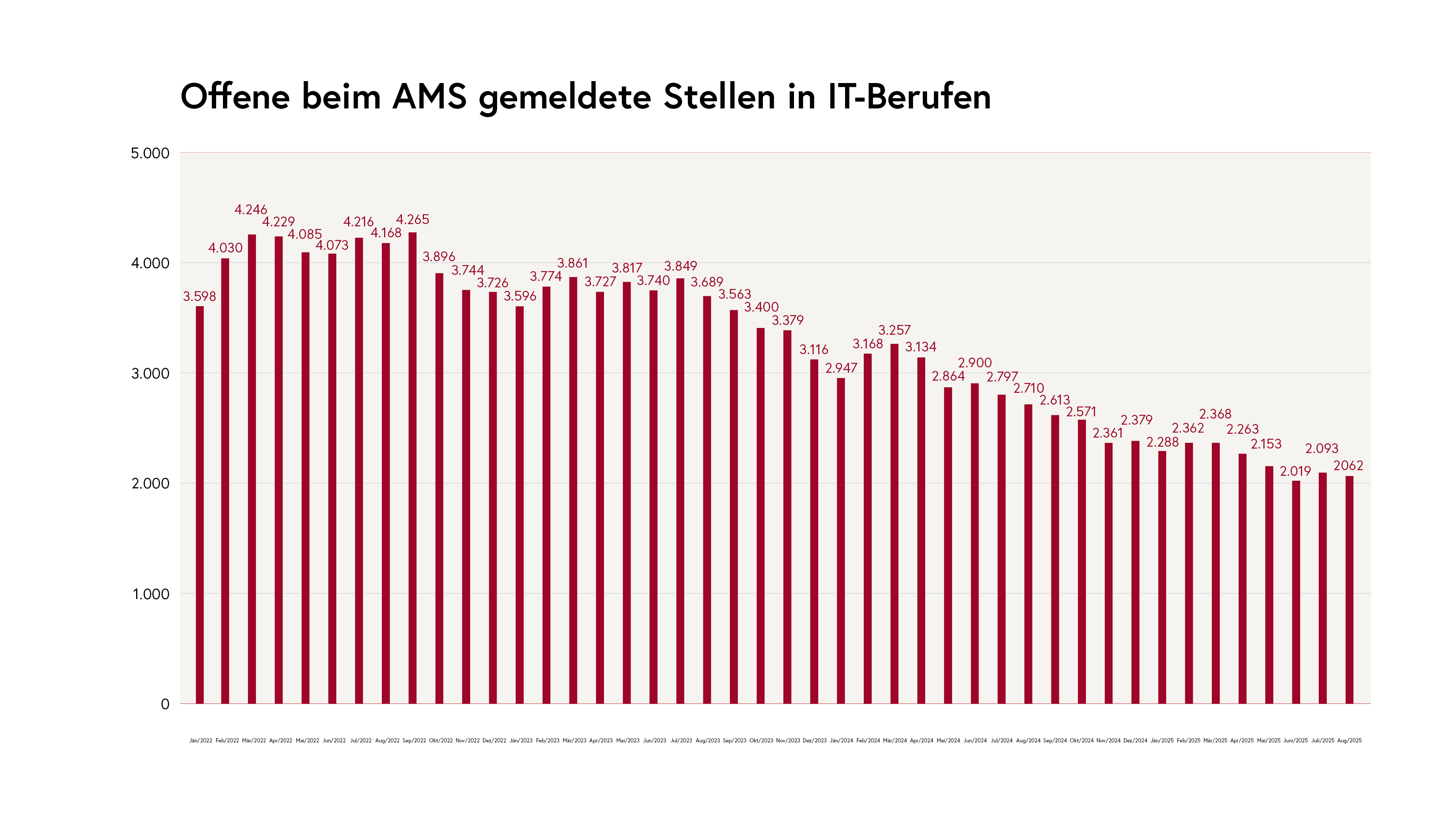 Offene Stellen IT-Berufe - Juli 2025 (Stand: 31. August 2025)